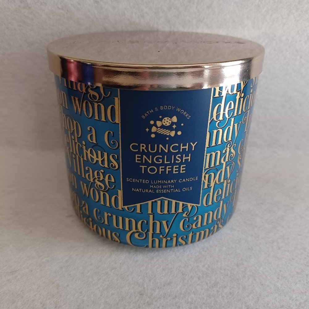 Bath & Body Works Crunchy English Toffee 3 Wick Candle NEW